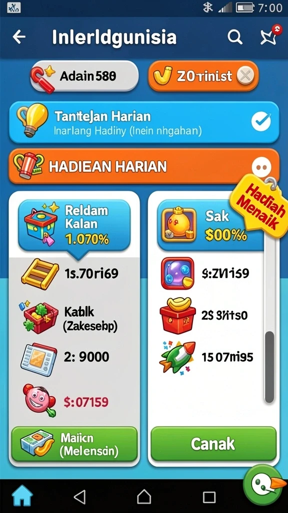 Tampilan awal permainan yang menarik dan intuitif.