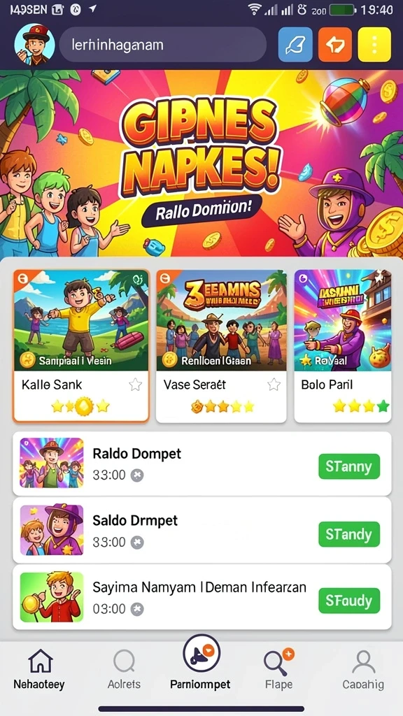 Layar game saat pemain mengalami level menantang.