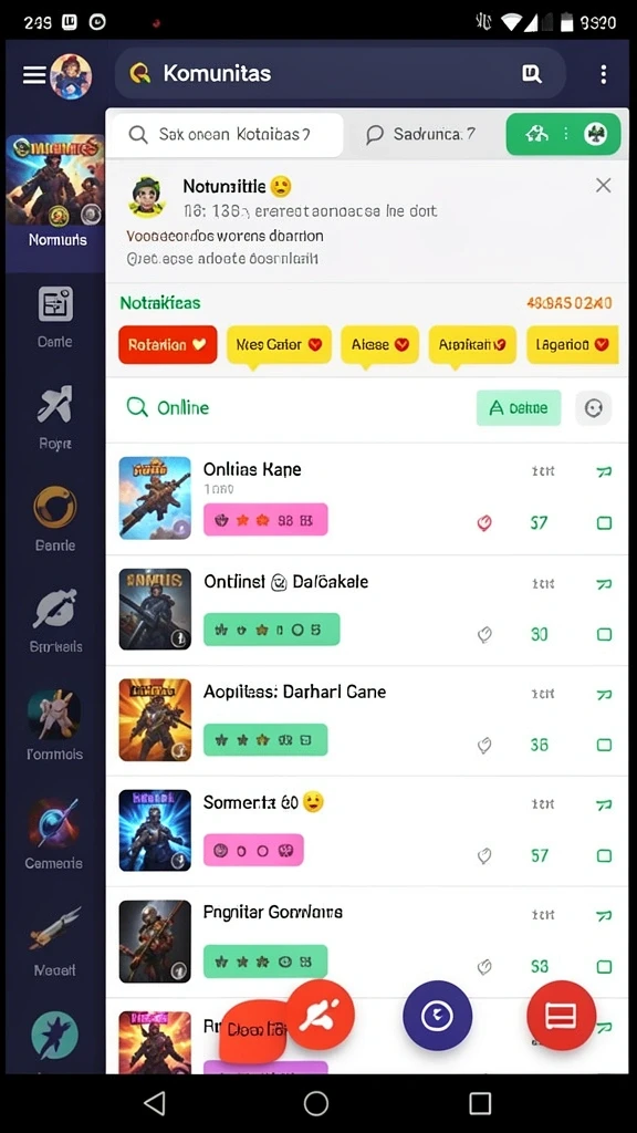 Tampilan menu utama game dengan opsi yang mudah diakses.