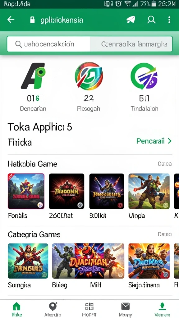 Grafik yang memukau dengan warna-warna cerah.