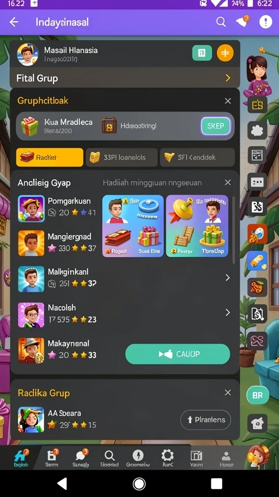Karakter-karakter unik dan beragam untuk dipilih.