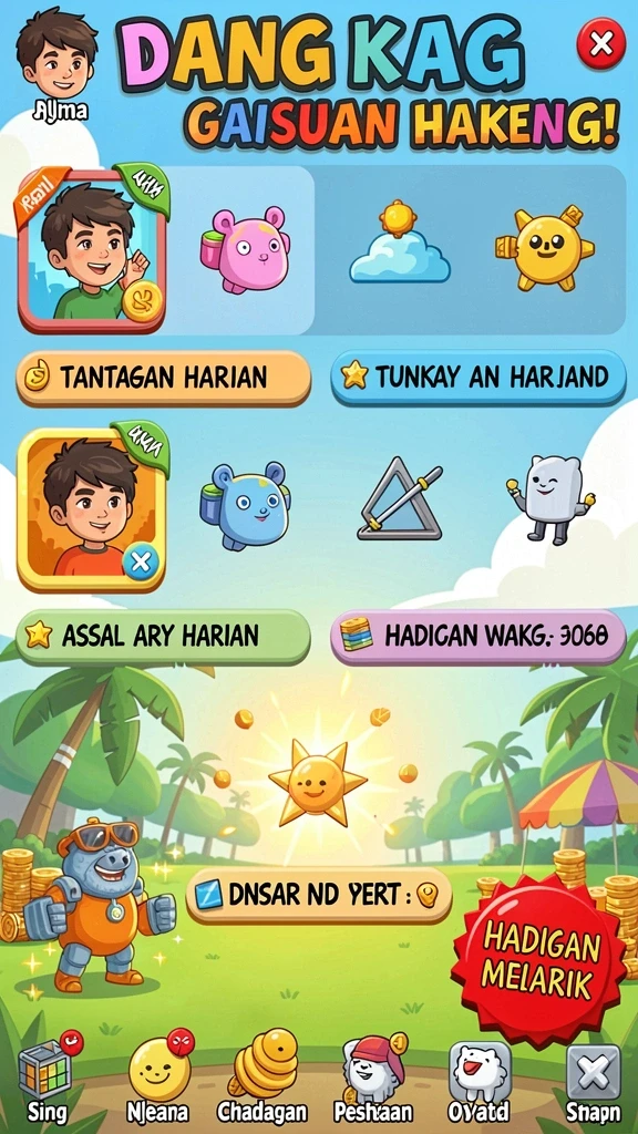 Tangkapan layar menunjukkan karakter utama dalam aksi berani.