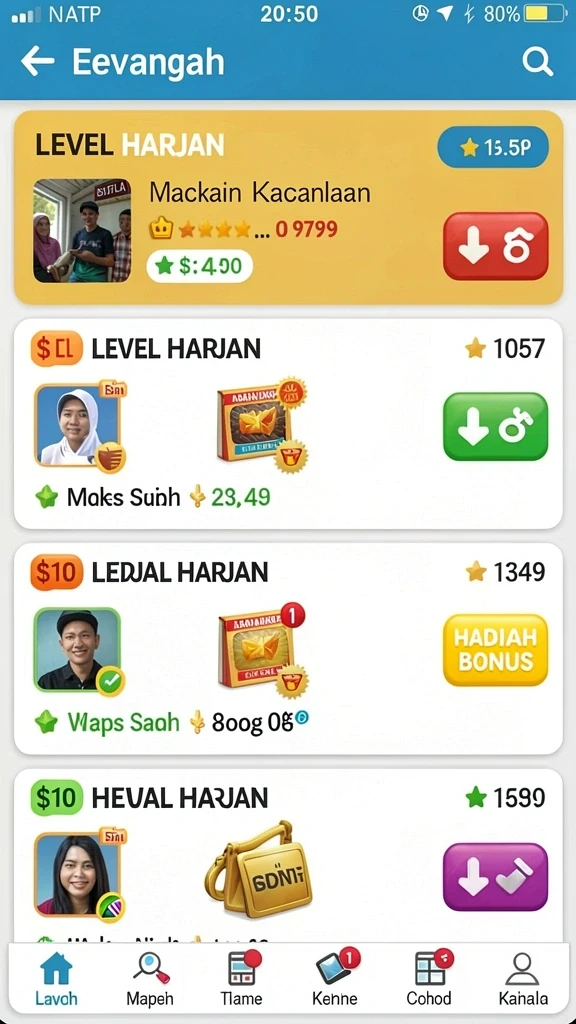 Screenshot dari karakter kustomisasi yang bisa dipilih.